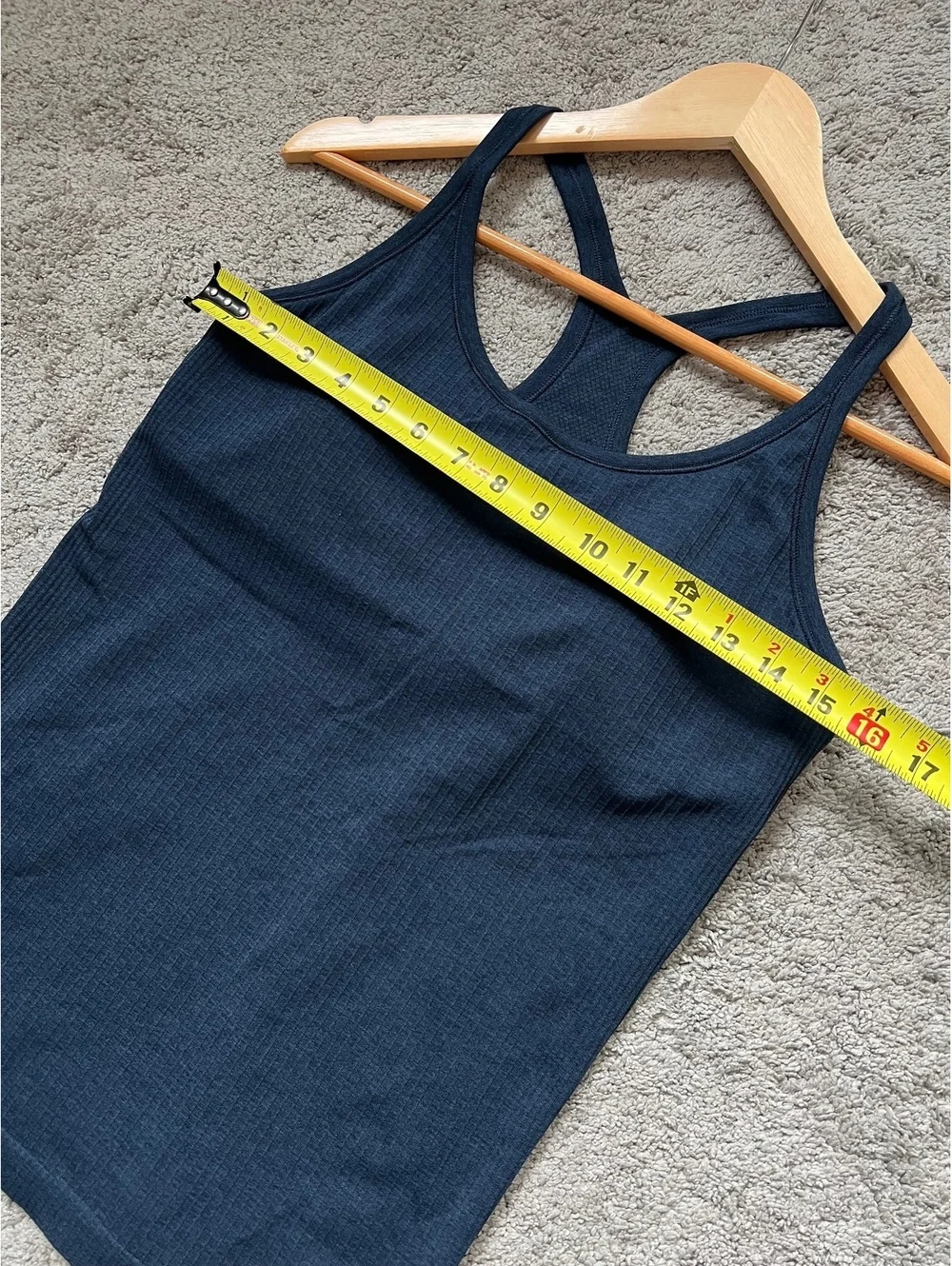 Lululemon Ribbed Racerback Tank Top Built-In Bra Navy Blue Size 10
